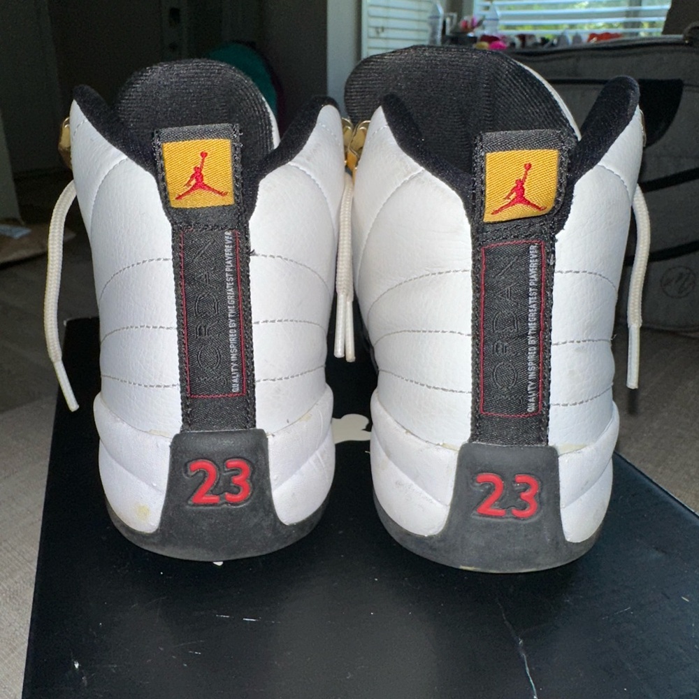 Jordan Retro 12 Sneakers - White, Black, Gold - Picture 4 of 6